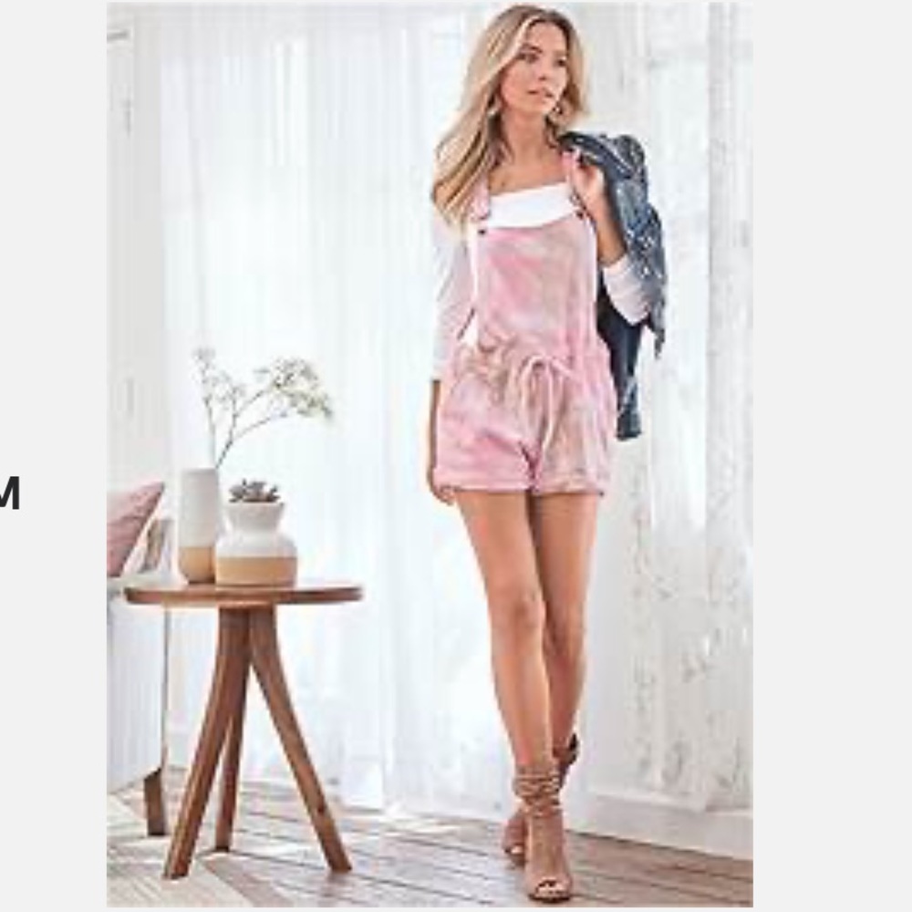 Pink & Taupe Venus Overall Lounge Short Small